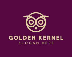 Golden Owl Bird logo design