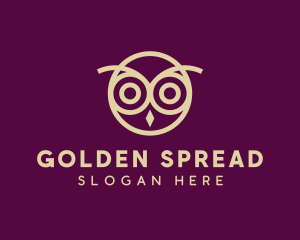 Golden Owl Bird logo design