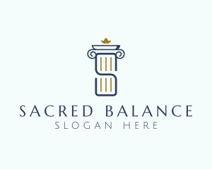 Pillar Column Letter S logo design