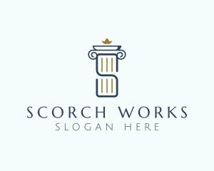 Pillar Column Letter S logo design