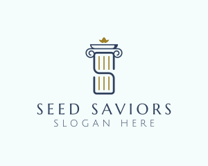 Pillar Column Letter S logo design