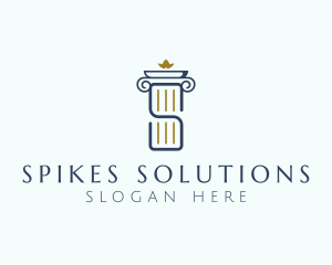 Pillar Column Letter S logo design