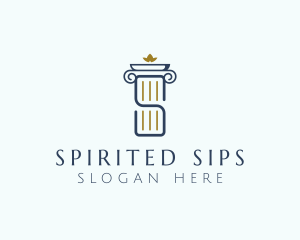 Pillar Column Letter S logo design