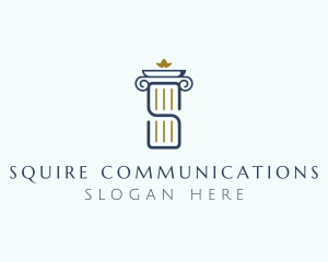 Pillar Column Letter S logo design