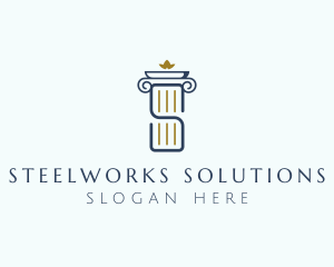 Pillar Column Letter S logo design