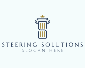 Pillar Column Letter S logo design