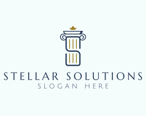 Pillar Column Letter S logo design