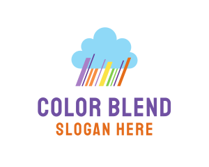 Colorful Rainbow Cloud logo design