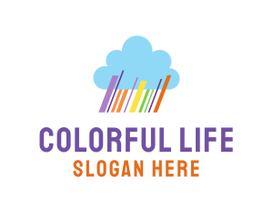 Colorful Rainbow Cloud logo design