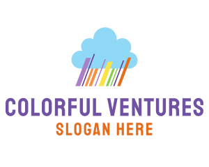 Colorful Rainbow Cloud logo design