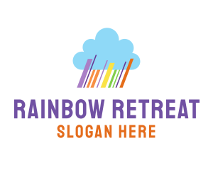 Colorful Rainbow Cloud logo design