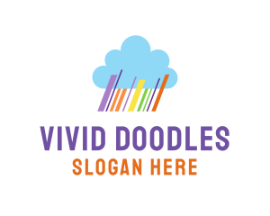 Colorful Rainbow Cloud logo design