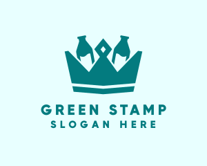 Green Milk King Crown  logo design