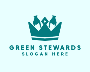 Green Milk King Crown  logo design