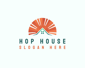 House Roof Sun logo design