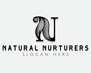 Decorative Artistic Studio Letter N logo design