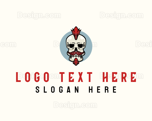 Skull Death Mohawk Logo