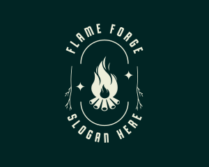 Outdoor Bonfire Camping logo design