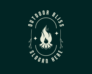 Outdoor Bonfire Camping logo design