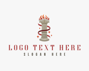 Ribbon Column Flame logo