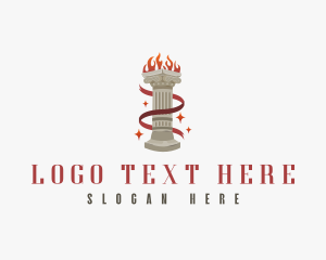 Ribbon Column Flame Logo