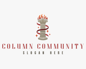 Ribbon Column Flame logo