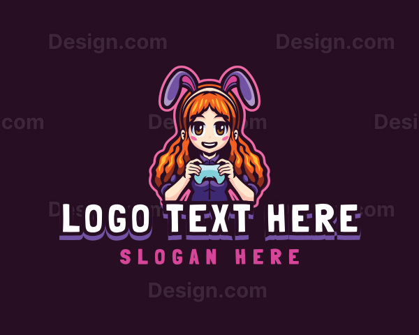 Gamer Woman Bunny Logo