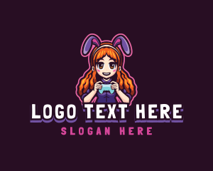Gamer Woman Bunny logo design