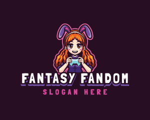 Gamer Woman Bunny Cosplay logo design