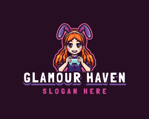Gamer Woman Bunny logo