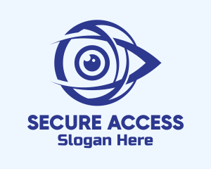 Blue Security Eye logo design