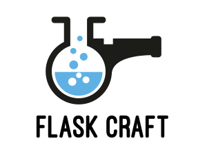 Lab Flask Whistle logo design