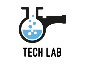 Lab Flask Whistle logo design