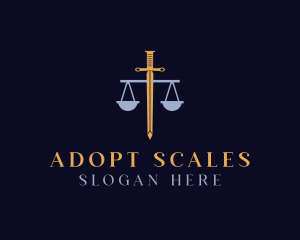 Sword Justice Scale logo design