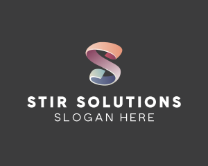 Fashion Ribbon Letter S logo design