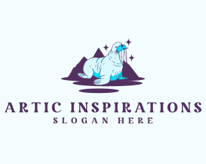 Walrus Artic Mountain logo design