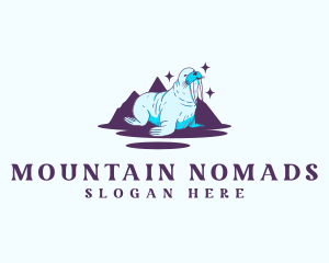 Walrus Artic Mountain logo design