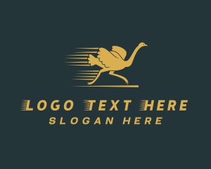 Running - Running Ostrich Bird logo design