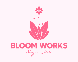 Pink Wellness Plant logo design