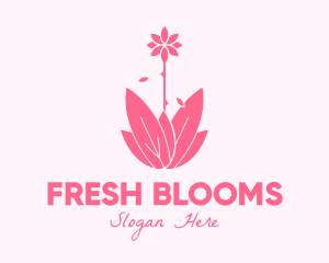 Pink Wellness Plant logo design