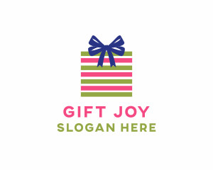 Ribbon Stripes Gift logo design