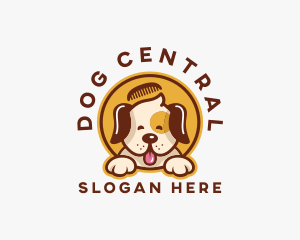 Puppy Comb Grooming logo design