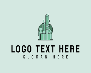 Geometric Skyscraper Building logo