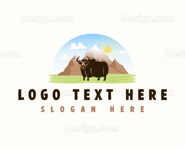 Ox  Animal Landscape Logo