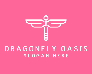 Minimalist Dragonfly Wings logo design