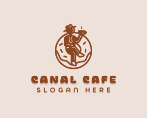 Donut Coffee Cafe logo design