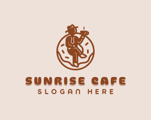 Donut Coffee Cafe logo design