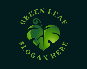 Green Heart Leaf logo design