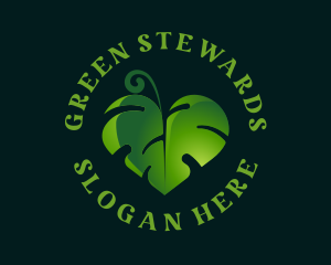 Green Heart Leaf logo design