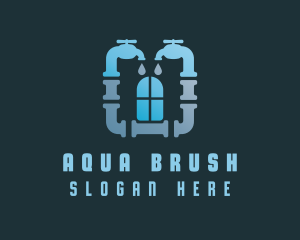 Blue Pipe Plumbing logo design